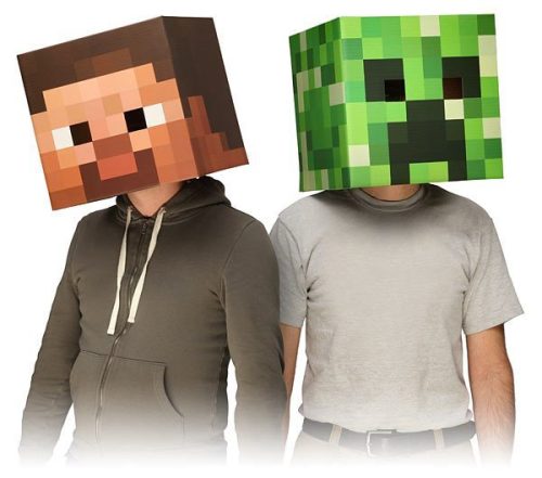 Minecraft Masks, 8-Bit Video Game Inspired Costume Masks