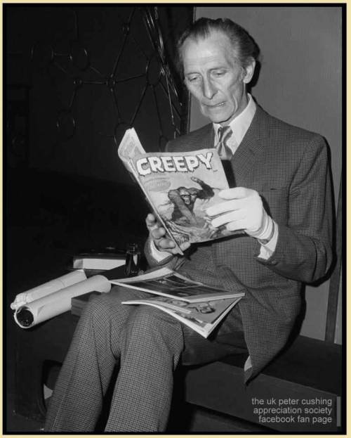 lustfordracula:

madameerica:

Peter Cushing reading a monster magazinePCASUK

Looks creeped out
