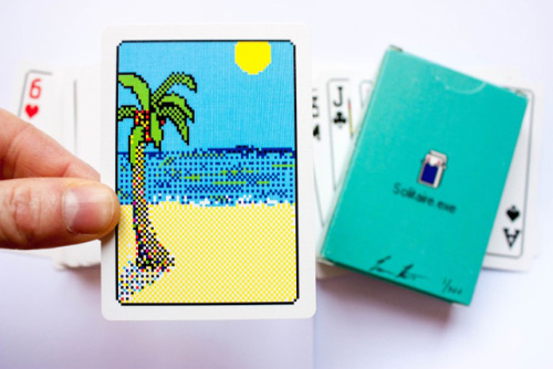 (via Solitaire.exe, A Real Deck of Cards Inspired by the Windows 98 Solitaire PC Game)