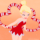 Tinker Bell is wearing Victoria's Secret inspired candy cane wings