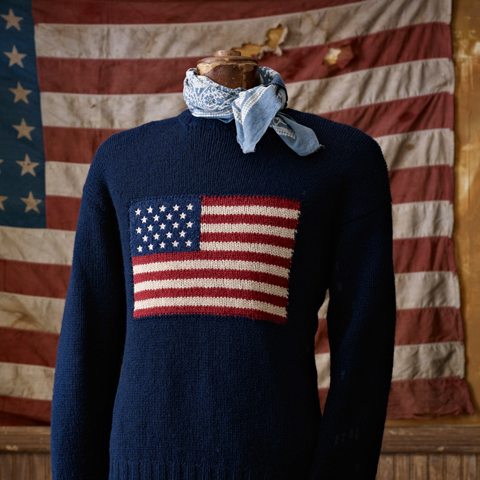 <br />
Ralph Lauren Vintage Collection Highlights: Hand-Knit Wool Flag Sweater</p>
<p>Introducing a selection of vintage pieces that were inspired by Ralph Lauren’s love of the West.<br />
When asked to sit for a Life Magazine photo shoot, Ralph Lauren created this iconic design. Its popularity led to an entire line of flag-inspired products.<br />
Become a part of Ralph Lauren’s history and share your favorite RL Vintage moments with us by using the tag #RLVintage on your Tumblr posts.<br />
Explore Now