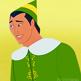 Shang dressed as Buddy the elf (to match Mulan!)
