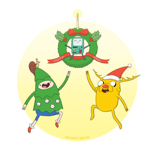 iamthewong:
Christmas Time!
It’s finally December, so here’s some Finn, Jake and B-MO to get you in the spirit- enjoy!