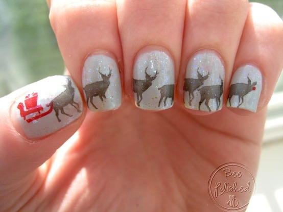 Funny Santa &amp; sleigh nails!