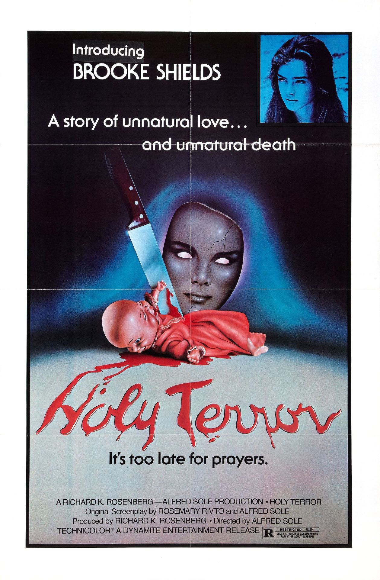 blogadas: Holy Terror (1976) lol this poster is so misleading, brooke sheids is only in like the first two scenes of the movie and she is a lot younger than in that picture. Also a story of unnatural love&#160;? maybe I missed something but I&#8217;m sure that isn&#8217;t what the films about. All that aside this is actually a cool movie 