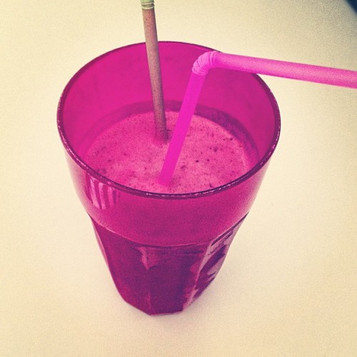 Post workout raspberry smoothie ❤❤