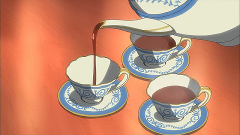 Image result for anime serving tea gif