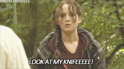 Image result for hunger games gif look at my knife