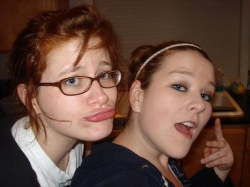 oh my fucking god, that is some major duckface.  sweetie, i think you might just have a problem here.