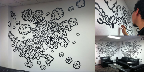 Mural I created for Titmouse Animation Studios office Fan me