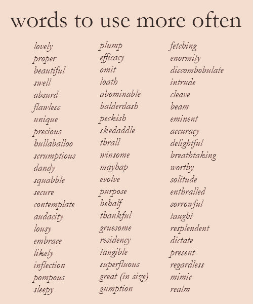 Words to Use More Often
