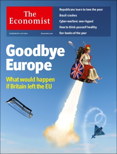 Goodbye Europe. The Economist cover