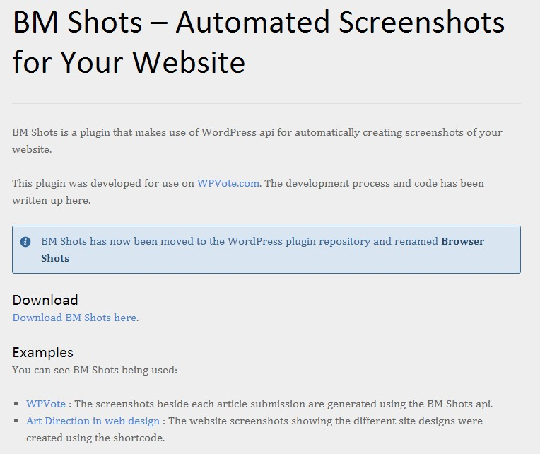 BM Shots - Automated Screenshots for Your Website