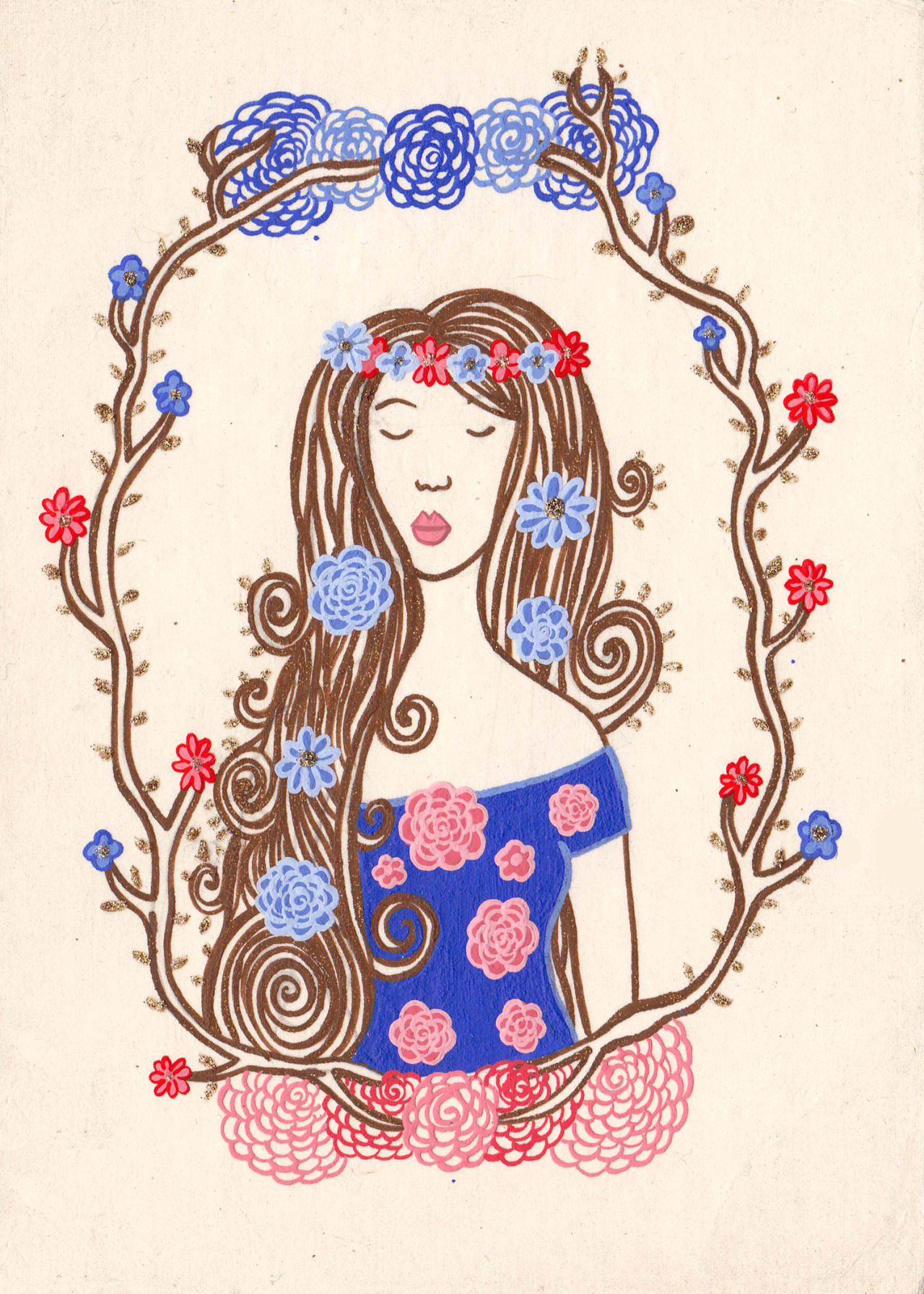 © Caroline W Illustration Flower maiden | 2012 | Gouache Follow my tumblr for more. My website