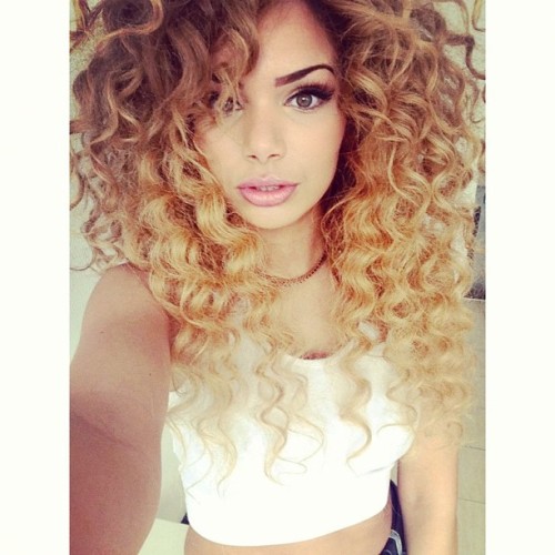 Perfect petite blonde curly hair