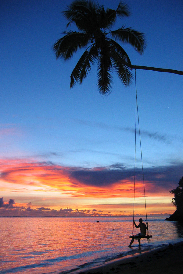 travelingcolors: Sunset Swing in Viti Levu | Fiji (by Clearnegative) 