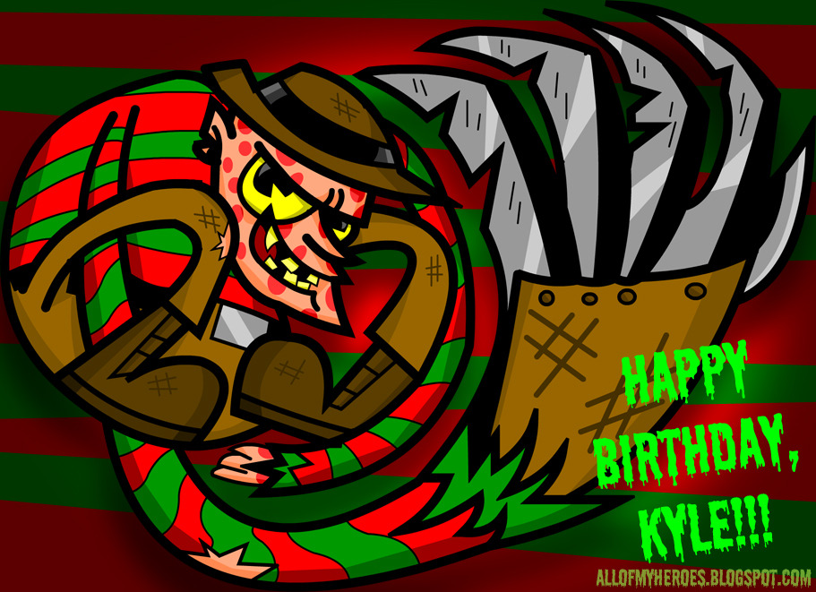 tumblrtoons: Happy Birthday to my buddy Kyle Maki!!! Finally got a chance to use this Freddy illustration I’ve been sitting on. :) Check out the Pop Culture Cool interview Kyle did w/ me on Time Warner: http://vimeo.com/62162674 ANNND check out his new show, Day Trippin’ on Time Warner Cable’s Video OnDemand. Go to LOCAL &gt; SoCAL’s BEST &gt; DAY TRIPPIN’! -Jeaux J 