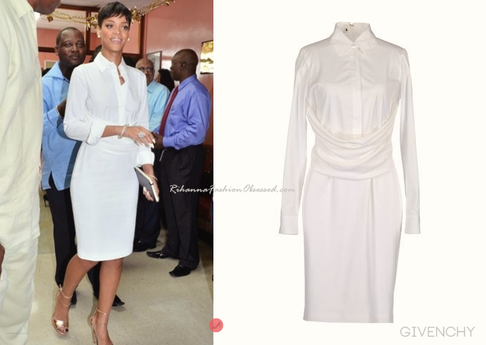 Over the weekend, Rihanna shocked everyone by giving back to Queen Elizabeth Hospital in Barbados.  
Rihanna donated over BDS $3.5 million (US $1.75 million) in equipment in honor of her late grandmother, Clara Brathwaite (Gran Gran Dolly) in a button down Givenchy white dress with gold Jimmy Choo heels.