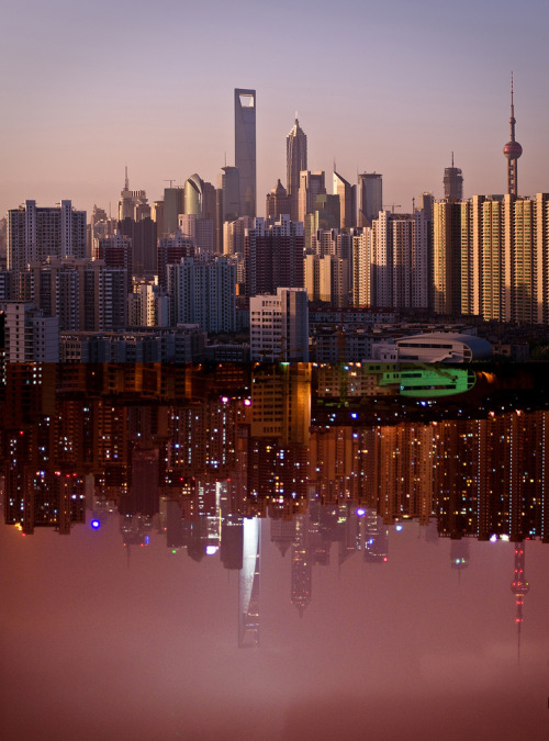 mystic-revelations: Shanghai Day and Night By Sunset Noir