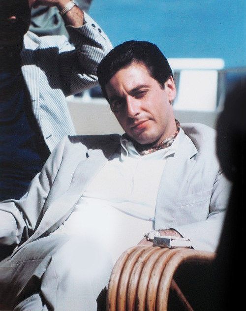  Al Pacino on the set of The Godfather Part II, 1974. 