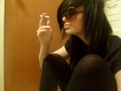 oh come the fuck on, that cigarette isn&#8217;t even lit, and you&#8217;re wearing sunglasses while sitting in a closet or some shit, making duckface.