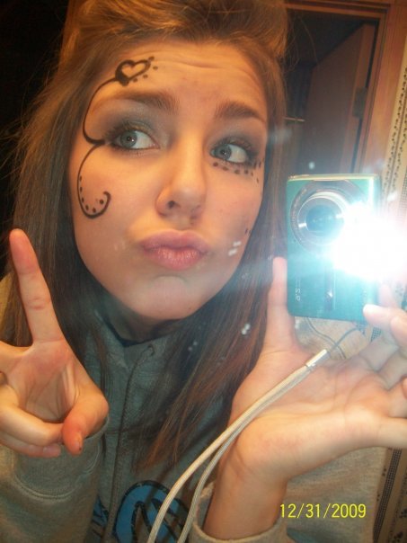 nice facepaint, duckface. are we six years old? is there a carnival?