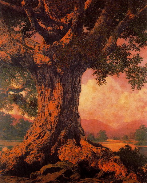 mattsayshigh:

8o8:

themagiclantern:

Maxfield Parrish - An Ancient Tree