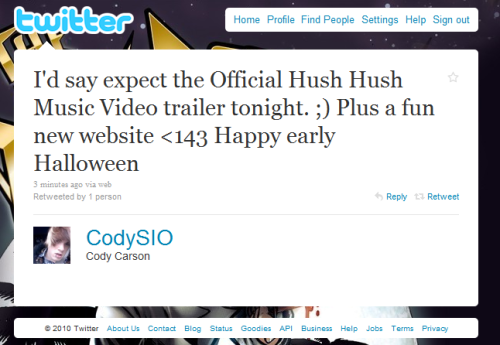 according to Cody Carson(@codysio) of Set It Off(@setitoff), the official trailer for Hush Hush should be released tonight! whose excited?