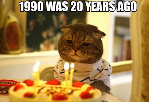 1990 Was 20 Years Ago. Sad Cat. Really Sad. [PIC]