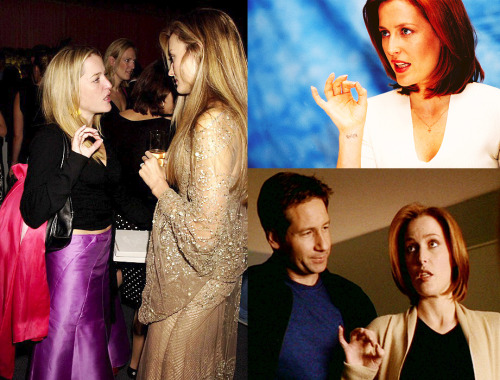 I was watching “Alone” a few days ago and I noticed Scully make this hand gesture and I thought to myself that seems like something Gillian would do not Scully. So being the nutty fan that I am I had to look into this. So I find out that part in the episode was improv and I go I knew it! I found these other photos of GA doing this hand gesture thingy…Am I the only one to notice this?
