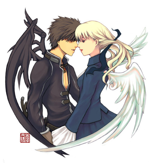 Angel and devil anime couples