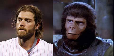 Separated at birth: Jayson Werth and Cornelius from Planet of the Apes