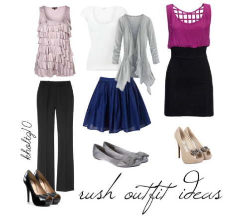 Random rush outfit ideas made on Polyvore (: