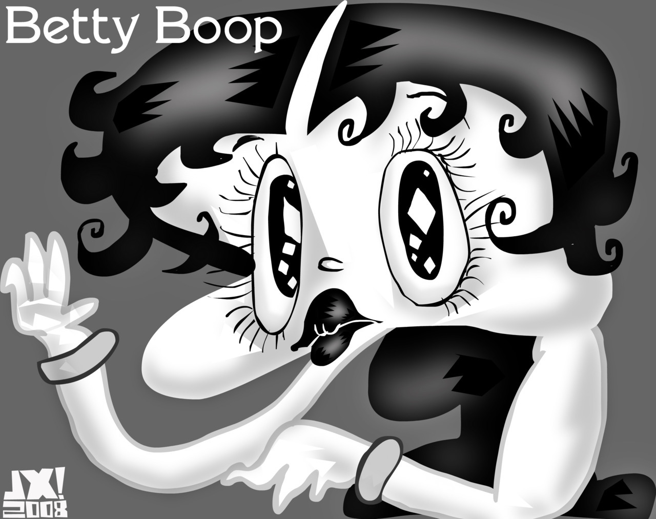 tumblrtoons: Betty Boop art originally posted April 7th, 2008 for Channel Frederator. Got Betty Boop on my mind tonite as I’m working on Original Cartoon Heroes. She was a cutie patoot! my version just makes her look all drugged out, but at least she’s a cutie drugged out patoot! -Jeaux 