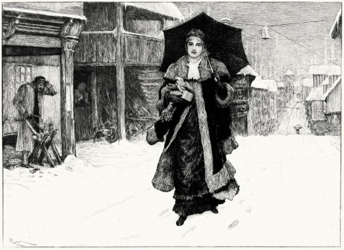 Lady Bountiful.  Robert W Macbeth, frontispiece from The magazine of art, London, 1884.  (Source: archive.org)