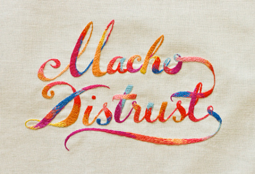 Hand Embroidered Typography by MaricorMaricar