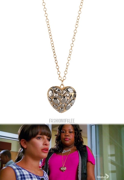 Forever 21 Bejeweled Heart Necklace - $6.80