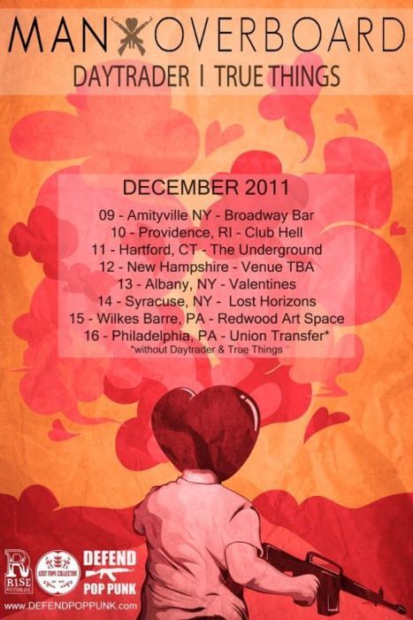 Short Man Overboard(@manoverboardnj) tour with Daytrader and True Things, starting December 9th.