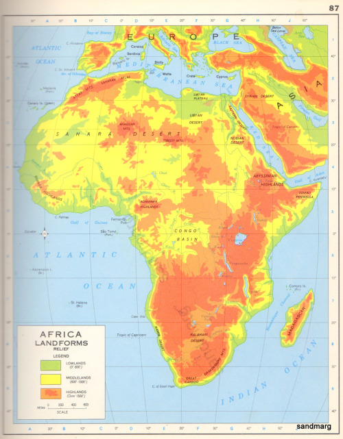Map Of Africa Landforms 87