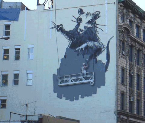 Bewegende Banksy GIF’s 