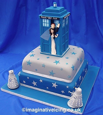 Awesome Doctor Who themed wedding cakes