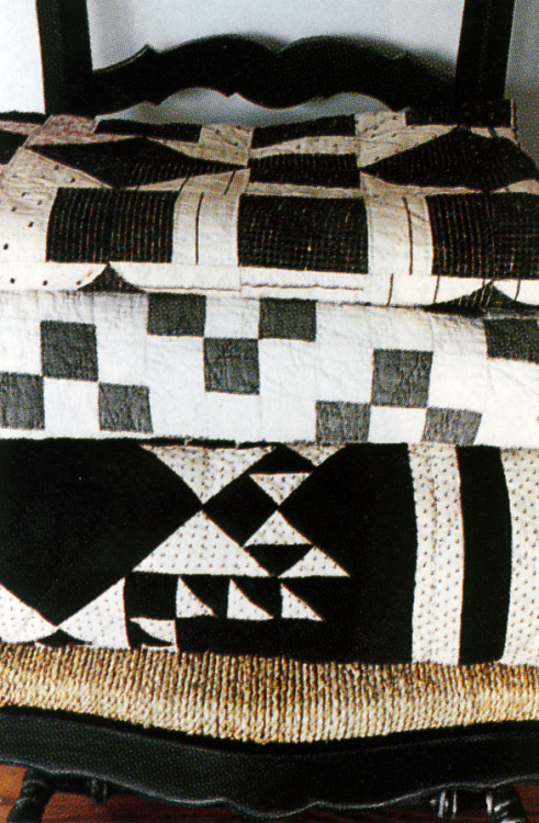 Black and white quilts