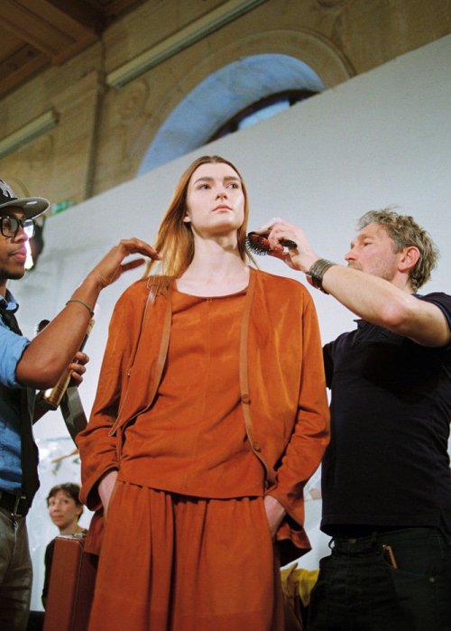 diafano: Zen Sevastyanova backstage at Hermès Fall 2012 