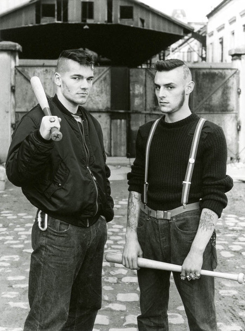 emphasize: strangeasanjles: hiddenmoth: Red Warriors, Paris 1985. The Red Warriors were a Paris street gang who used violent force to remove Nazis from France in the mid-late 80’s. unf om nom nom nom. 