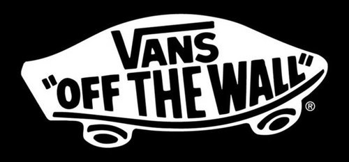 white vans black logo