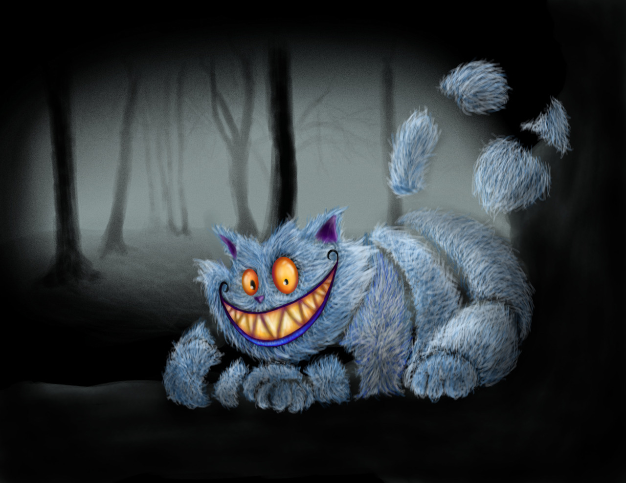 Digital Painting of Cheshire Cat