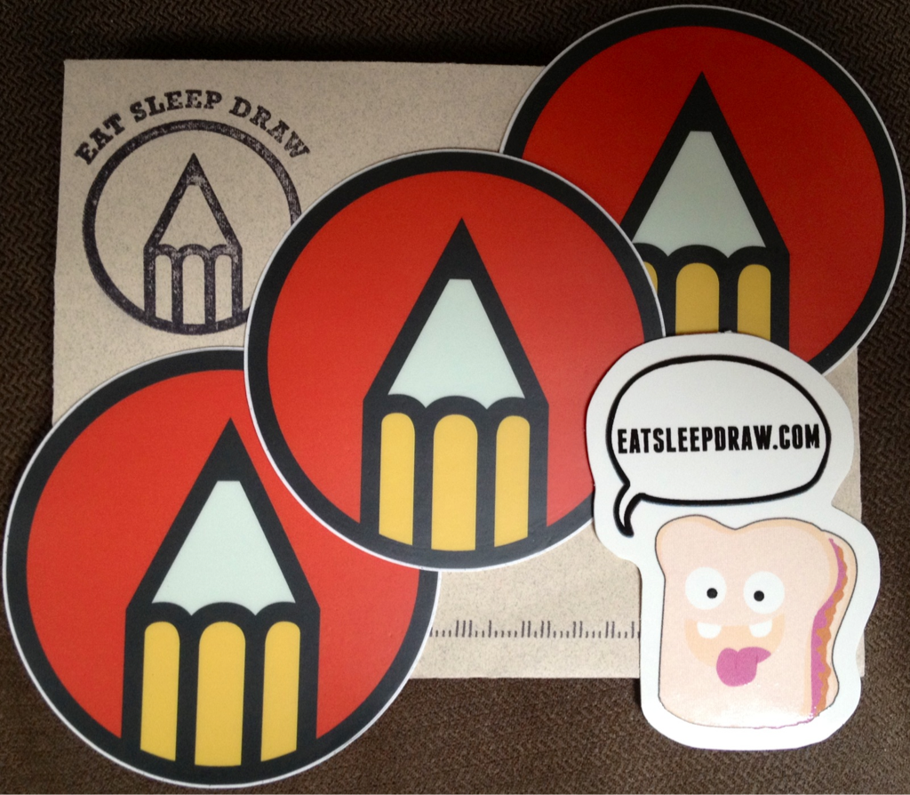 asimplesouvenir: These came in the mail so quickly! Can’t wait until they find their individual homes :] Get your EatSleepDraw sticker pack here.