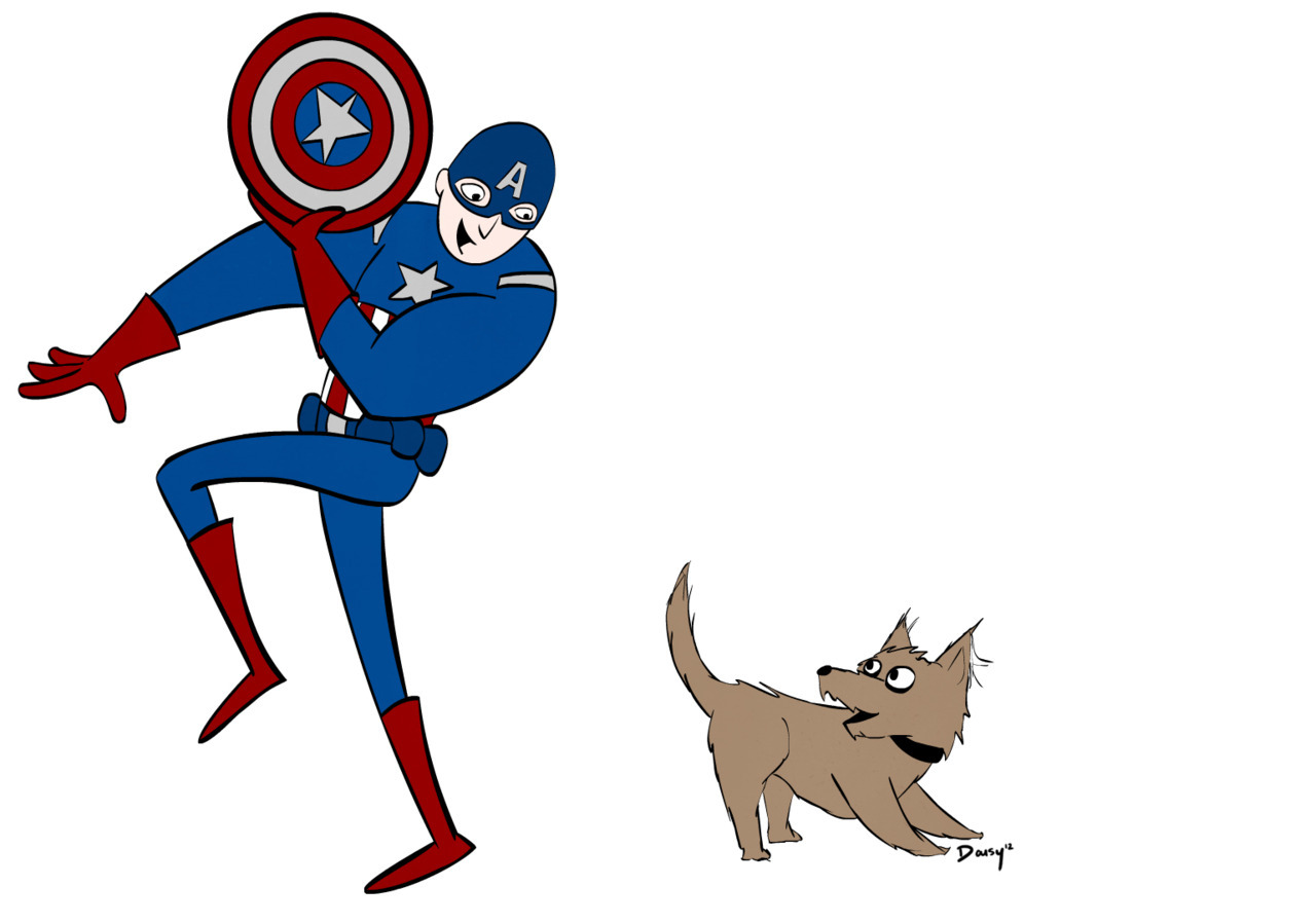 Even Captain America can&#8217;t resist Bob&#8217;s charm. &#8212;daisymay