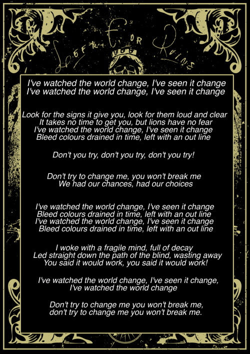 THE LYRICS TO OUR NEW TRACK &#8216;LEFT FOR RUINS&#8217; LEARN THE WORDS! LISTEN TO THE TRACK HERE http://www.iatde.alivewww.co.uk/releasedetail.php?idRelease2=iatde048