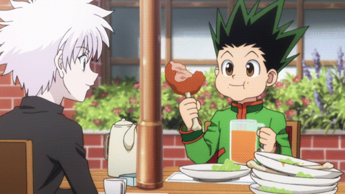 Image result for Gon eating gif